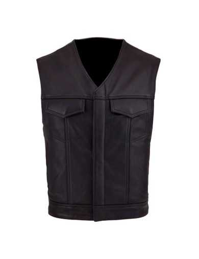 Gilet Col en V Cuir Moto SOA vachette