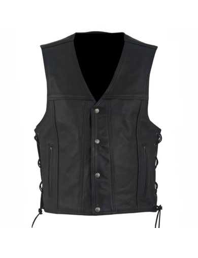Boléro Cuir Moto Gilet Lacets