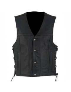 Boléro Cuir Moto Gilet Lacets