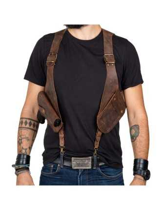 Holster Cuir Marron Vintage Biker