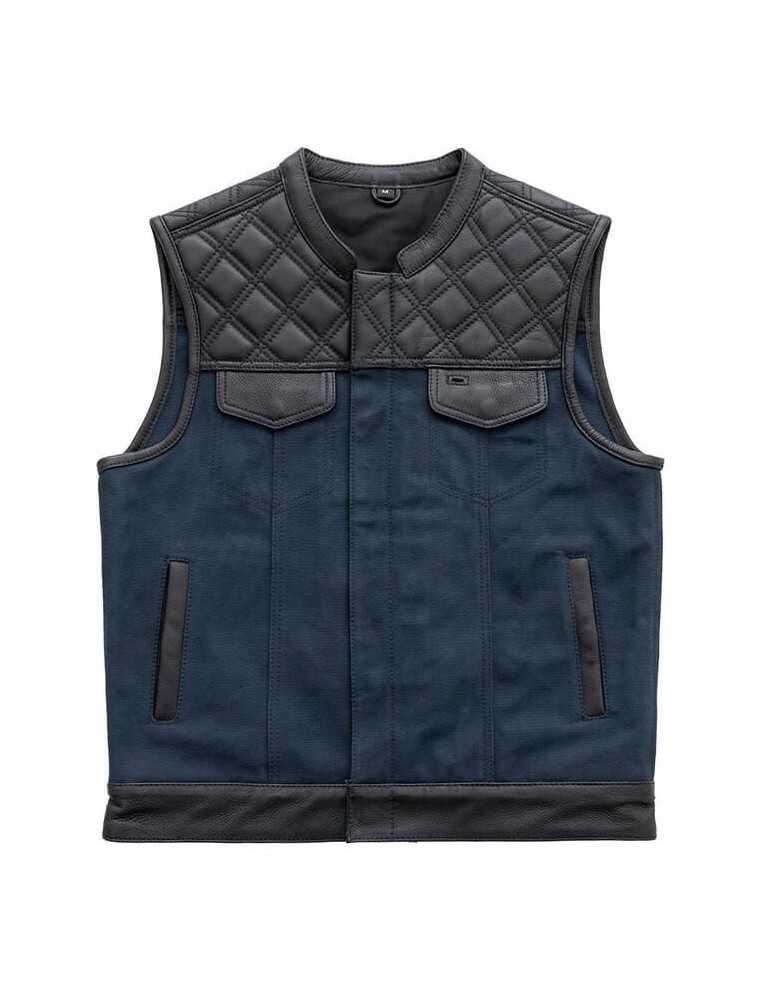Gilet Moto Cuir et Jeans Bleu