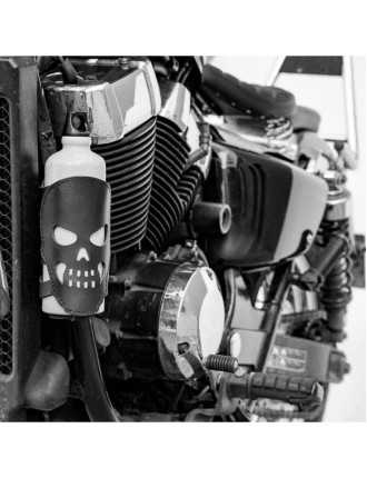 Porte Gourde Fuel Moto Skull Cuir