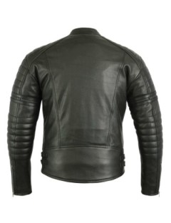 Blouson Moto Homme Cuir Noir Vintage Zolki