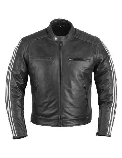 Blouson Moto Cuir Vintage Noir Homme Zolki