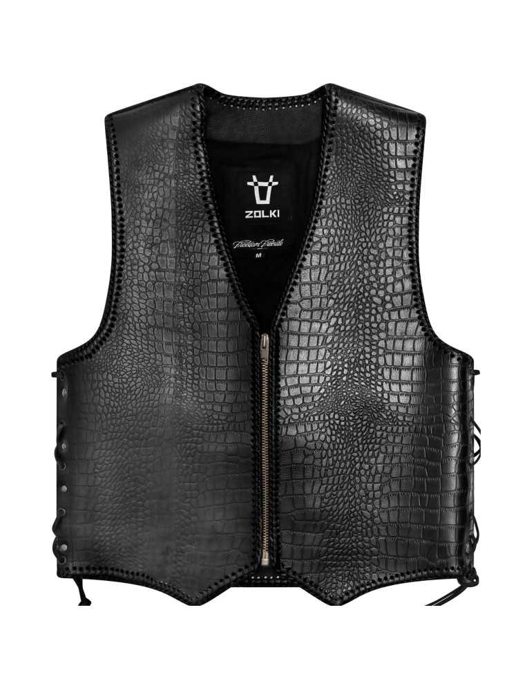 Kutte Cuir Biker Crocodile SOA