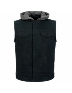 Gilet Moto Denim Noir Capcuhe Zolki
