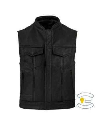 Gilet Moto Cuir Zolki Veste Biker Protection