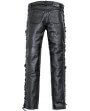 Pantalon Cuir Biker Noir Lacets Harley Custom Zolki