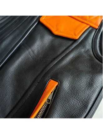 Gilet Cuir Orange HD Zolki