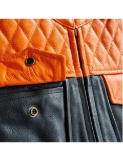 Kutte Cuir Moto Biker Orange Zolki