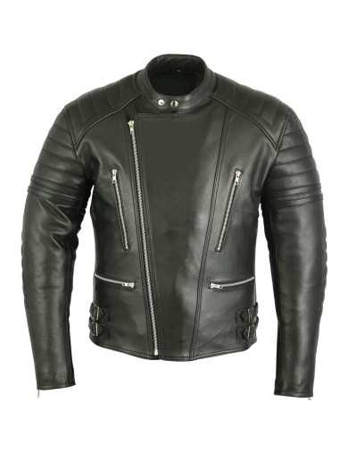 Blouson Moto Homme Cuir Noir Vintage Kulture