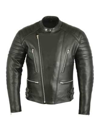 Blouson Moto Homme Cuir Noir Vintage Kulture