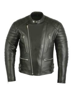 Blouson Moto Homme Cuir Noir Vintage Kulture