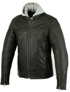 Blouson Moto Hoodie Cuir Zolki Capcuhe