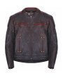 Blouson Moto Homme Vintage Noir Rouge