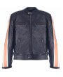 Blouson Moto Orange Cuir Homme HD