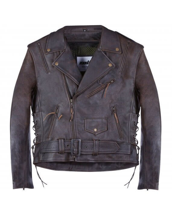 Blouson Moto Perfecto Marron Vieilli