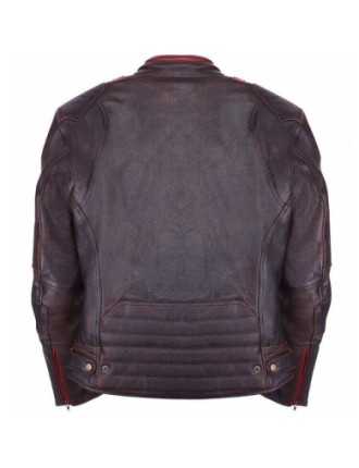 Blouson Moto Rouge Marron Néo Rétro Zolki
