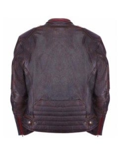 Blouson Moto Rouge Marron Néo Rétro Zolki