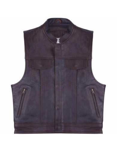 Boléro Cuir Marron Vintage SOA Son's Anarachy