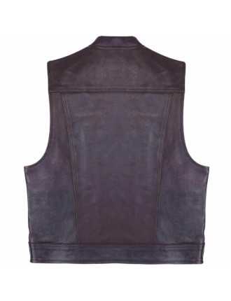 Cut Gilet Cuir Marron Vintage SOA Son's Anarachy