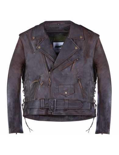 Blouson Moto Perfecto Marron Vieilli