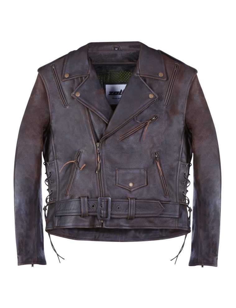 Blouson Moto Perfecto Marron Vieilli