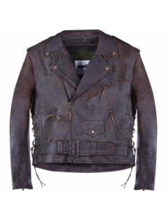 Blouson Moto Perfecto Marron Vieilli