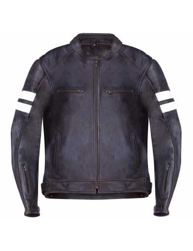 Blouson Moto Homme Vintage Marron Vieilli