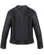 Blouson Moto Cuir Marron Quadrillé Matelassé