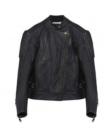 Blouson Moto Cuir Kustom Kulture Noir