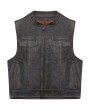 gilet cuir biker son's anarchy zolki waxé marron