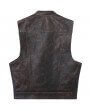 blouson cuir biker son's anarchy zolki waxé marron