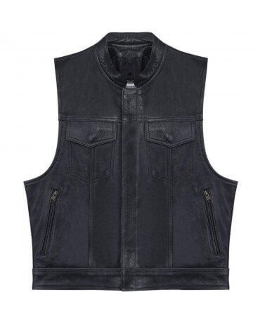 Blouson Cuir SOA Waxé Gris Noir Zolki