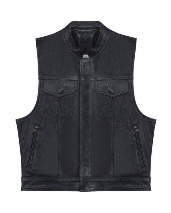 Blouson Cuir SOA Waxé Gris Noir Zolki