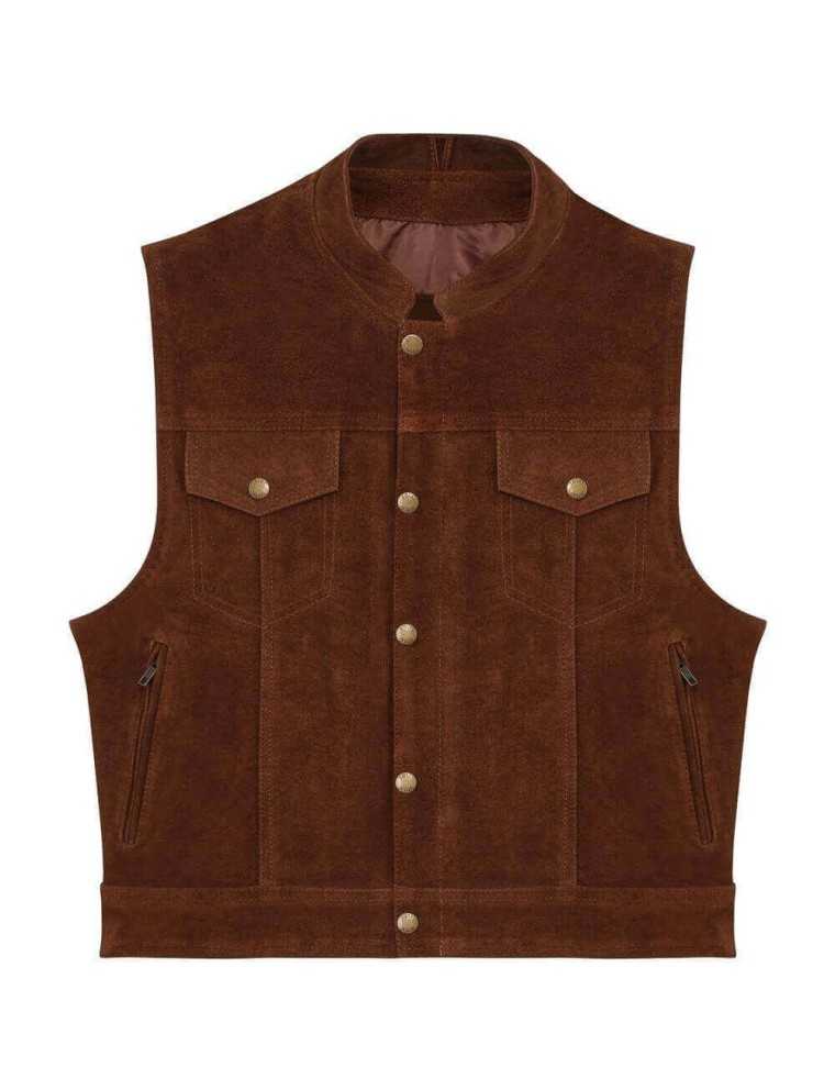 Boléro Cuir SOA Suede Camel Zolki 