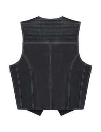 Cut - Gilet sans manche Cuir Biker Série Spéciale