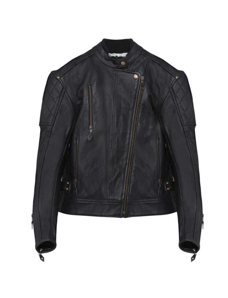 Blouson Moto Cuir Kustom Kulture Noir