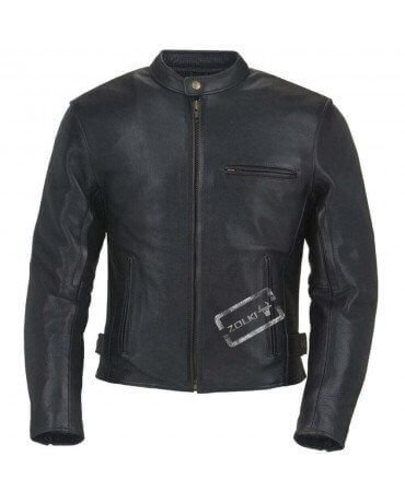 Blouson Moto Cuir Noir Sobre