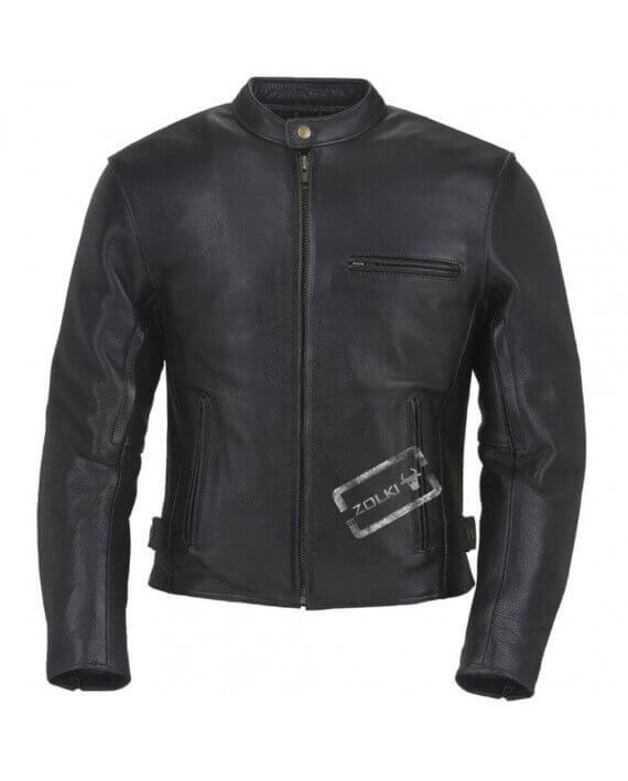 Vente - Achat Blouson Moto Cuir, Veste Motard Sobre, Pas Cher, Noir