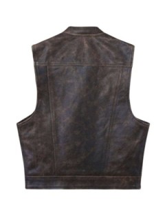 blouson cuir biker son's anarchy zolki waxé marron