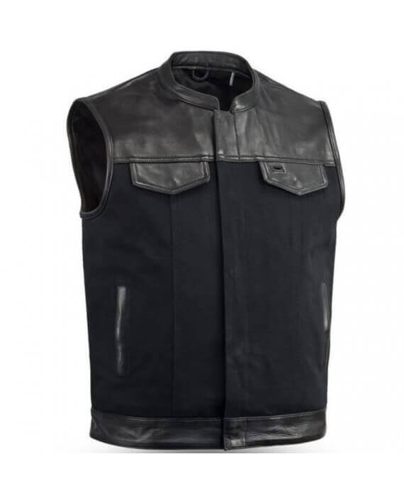 gilet cuir biker pas cher