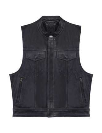 Blouson Cuir SOA Waxé Gris Noir Zolki