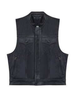 Blouson Cuir SOA Waxé Gris Noir Zolki