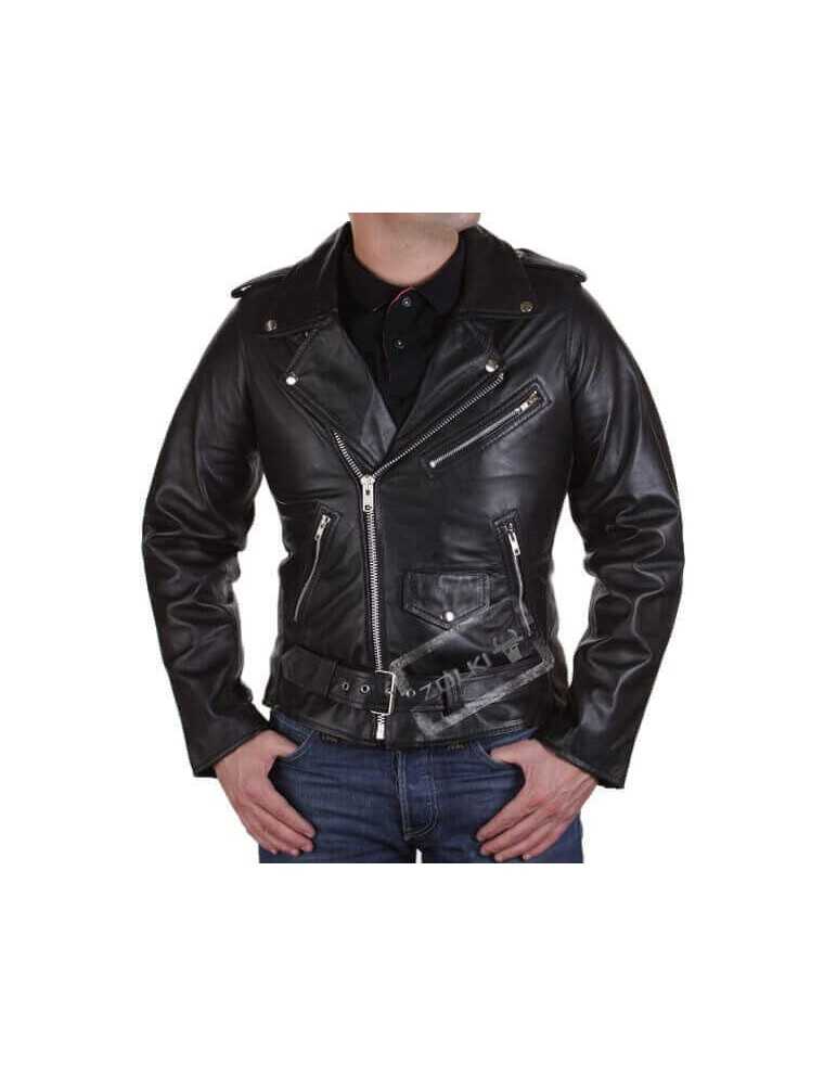 Blouson Perfecto Cuir Agneau Noir