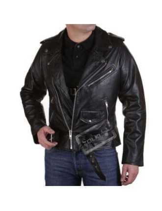Blouson Perfecto Homme Biker Cuir Agneau Noir