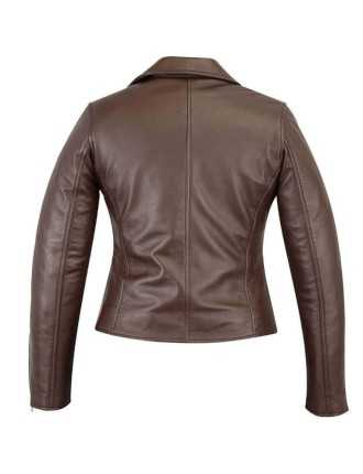 Blouson Perfecto Femme Cuir Marron Zolki