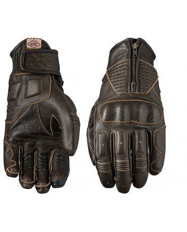 Gants Moto Cuir Marron Zolki