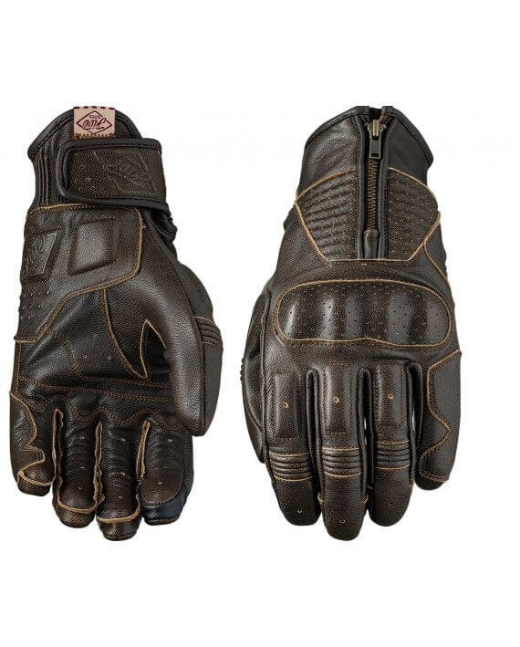 Biker-Cuir Gants Moto Gants-véritable cuir de vachette gants-marron 