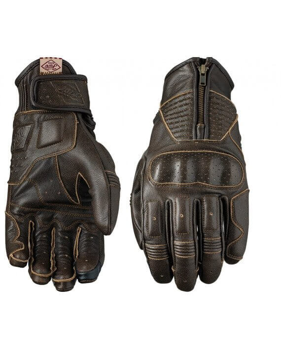 Acheter - Gant Moto Cuir, Marron, Vente Equipement Vintage Biker